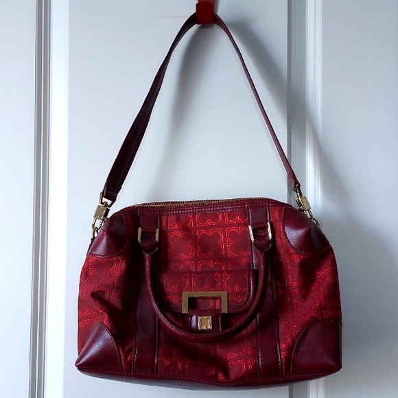Liz Claiborne purse with wallet over shoulder and handles zipper red - Picture 1 of 12